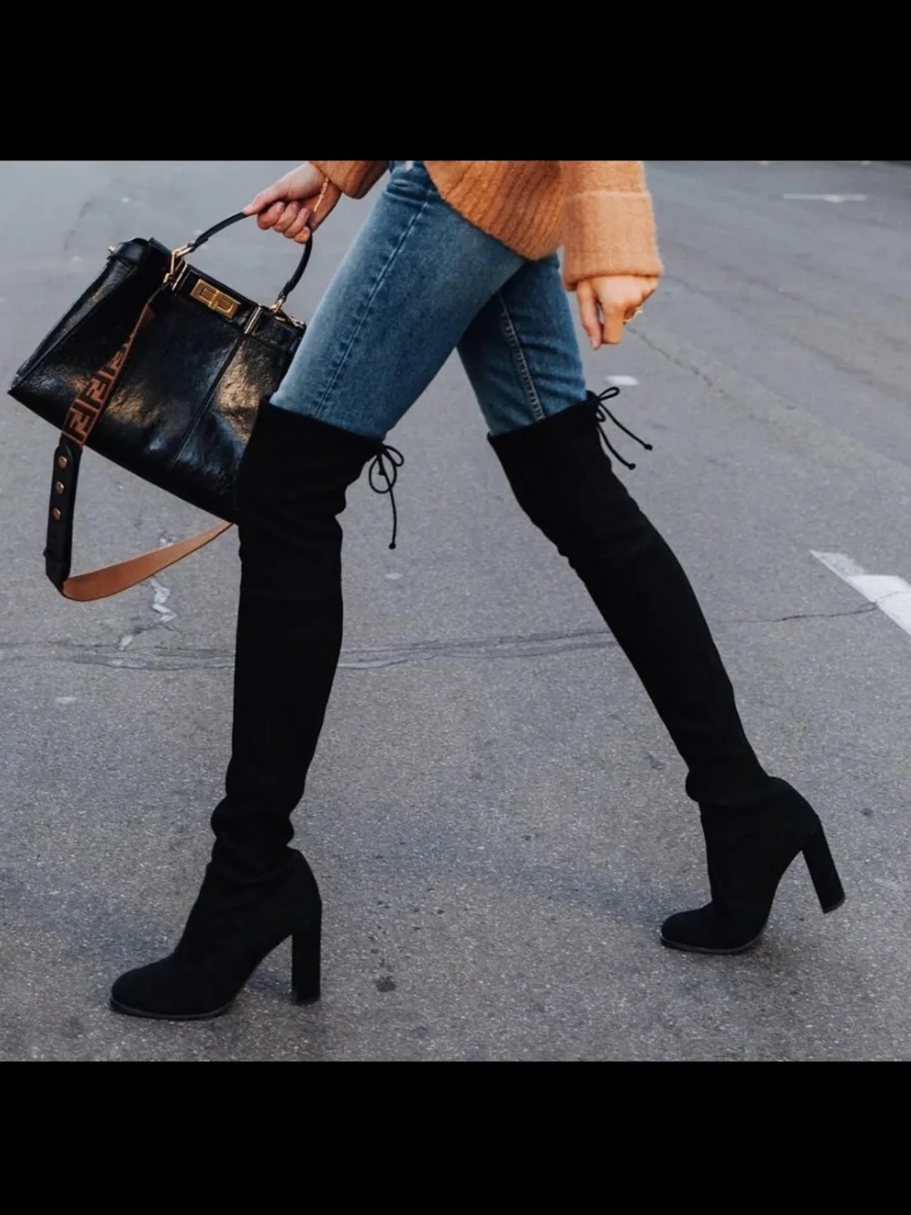 Stuart Weitzman Over-the-Knee Suede Heel Boots - 6.5